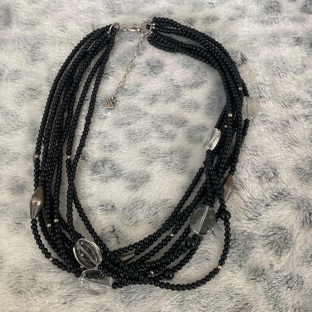 SILPADA 8 strand necklace black onyx and sterling silver